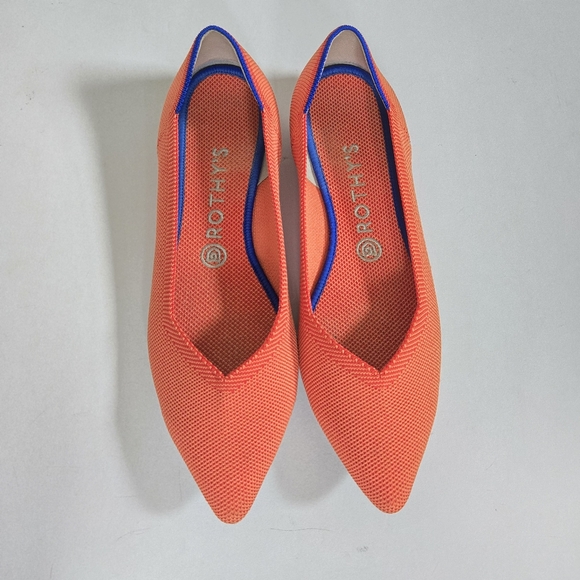 Rothy's Shoes - Rothy’s Persimmon The Point Orange Ballet Flats slip on shoes womens size 8.5/9
